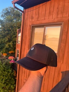 Stussy Black Mesh Back Trucker Hat